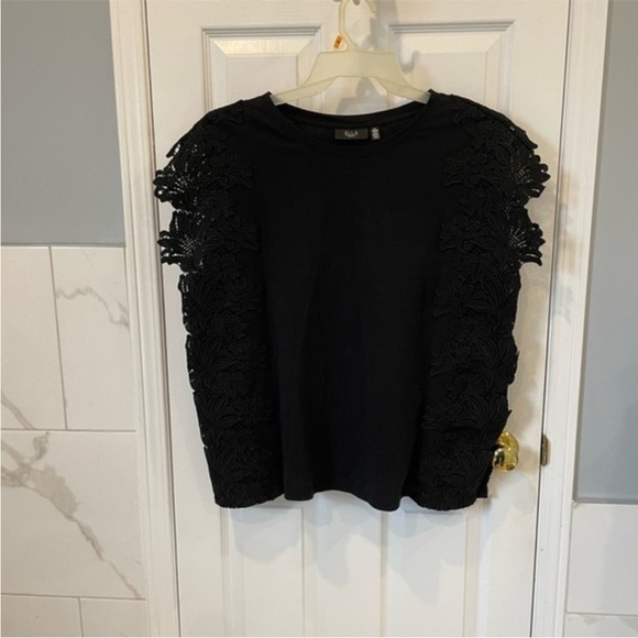 Ella Black Side Lace Crewneck Top - Picture 8 of 11